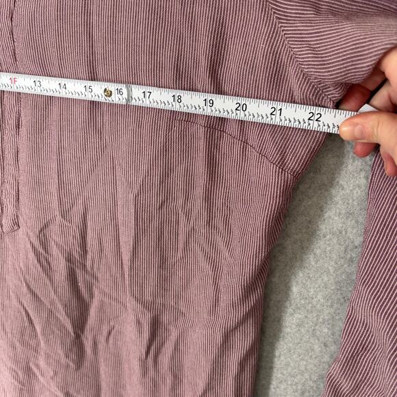 Bandolino Blouse Womens Large Pink Striped Beaded Popover Tunic Long Sleeve - Picture 9 of 11